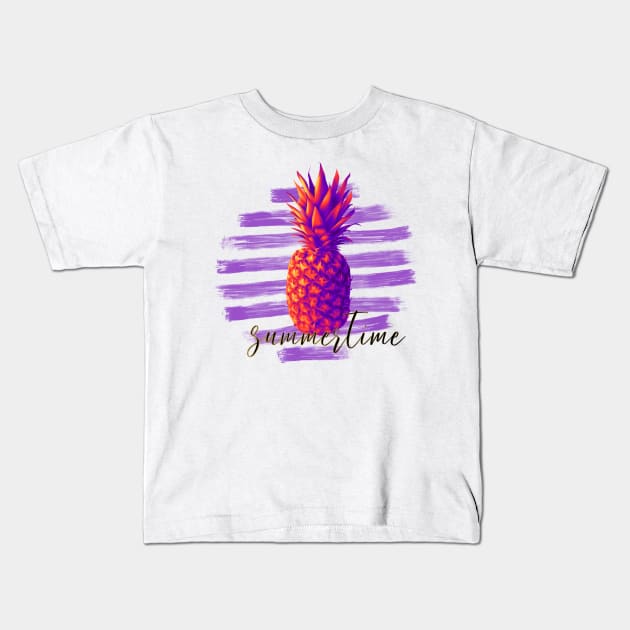 Summertime. Pineapple. Kids T-Shirt by Satic